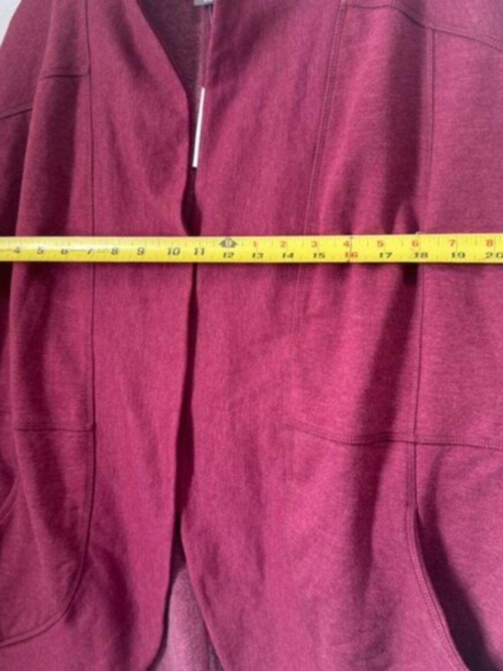 Eddie Bauer NEW Camp Cotton Fleece Wrap Pockets Cardigan Sweater Top Burgundy L - Picture 15 of 16